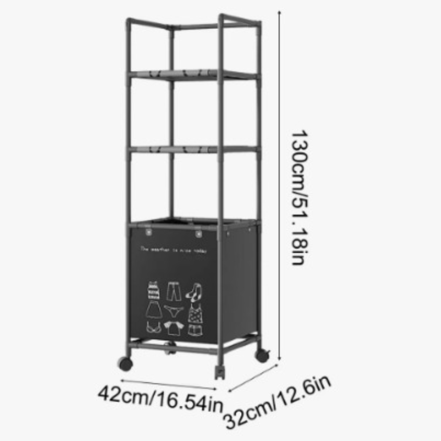 Estante De Almacenamiento Con Cesto Para Ropa Sucia de 1 o 2  espacios