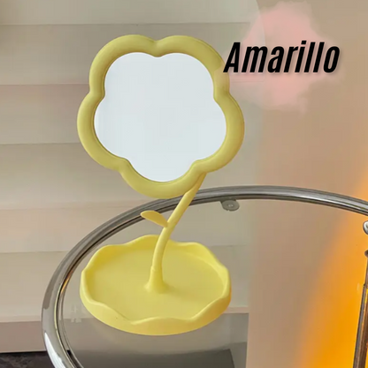 Espejo de maquillaje con forma de girasol