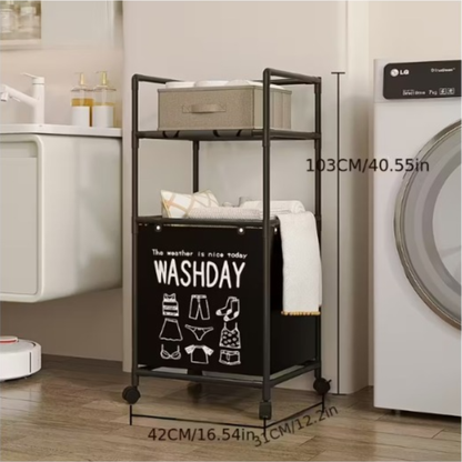Estante De Almacenamiento Con Cesto Para Ropa Sucia de 1 o 2  espacios