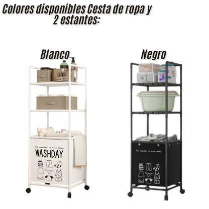 Estante De Almacenamiento Con Cesto Para Ropa Sucia de 1 o 2  espacios