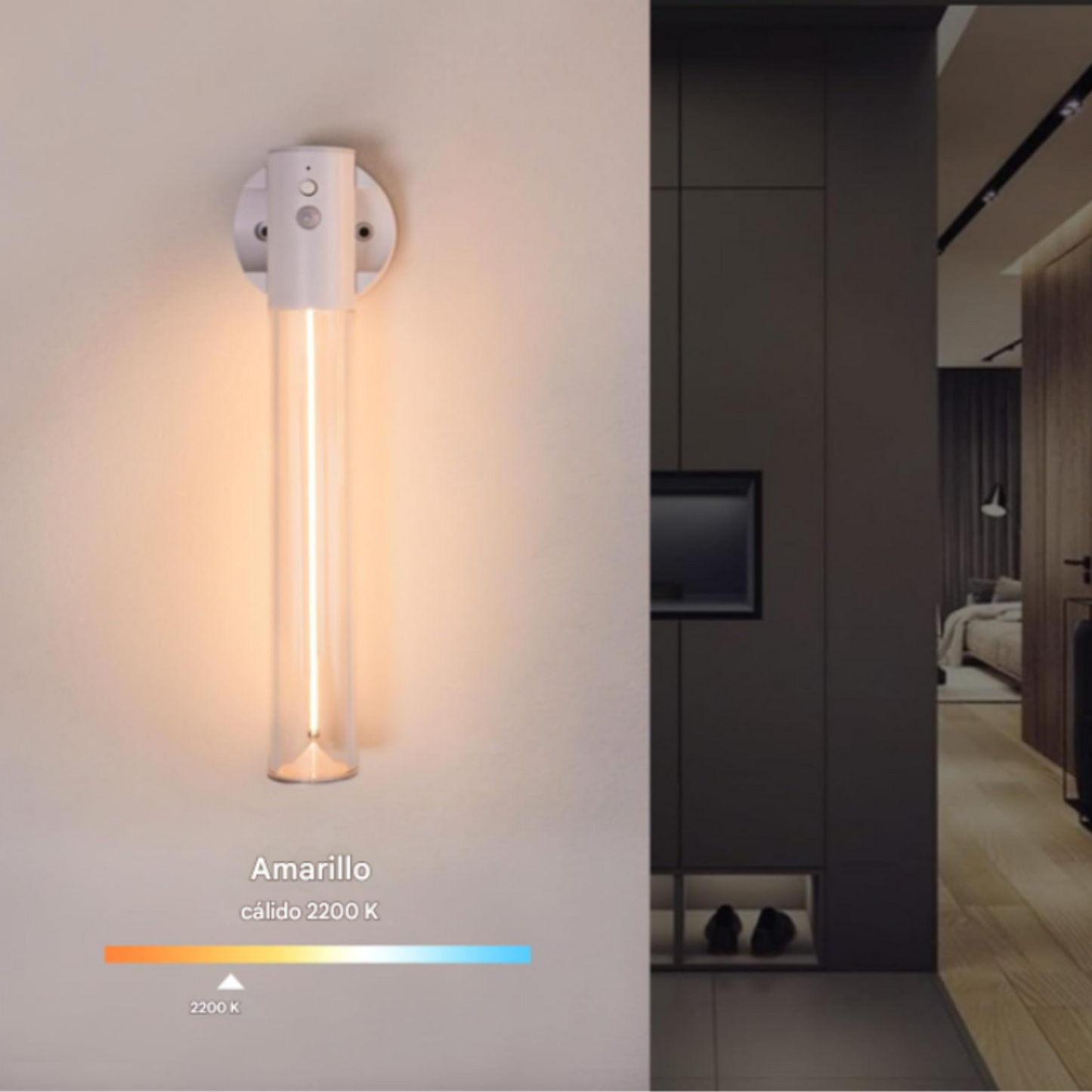 Lámpara de pared LED magnética con sensor de movimiento