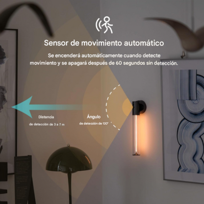 Lámpara de pared LED magnética con sensor de movimiento