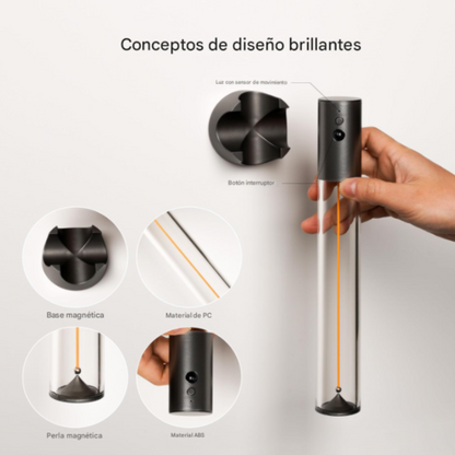 Lámpara de pared LED magnética con sensor de movimiento