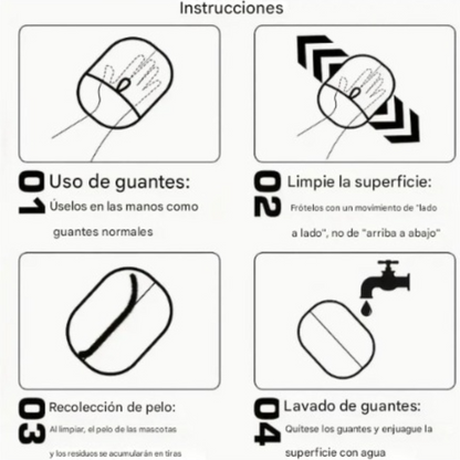 Guantes para la eliminación de pelo de mascotas