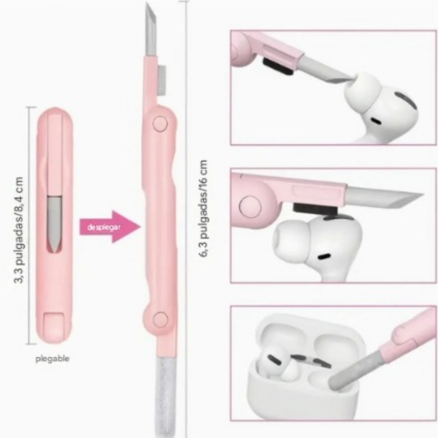 Juego de limpieza para teclado, audífonos y celular 7 piezas