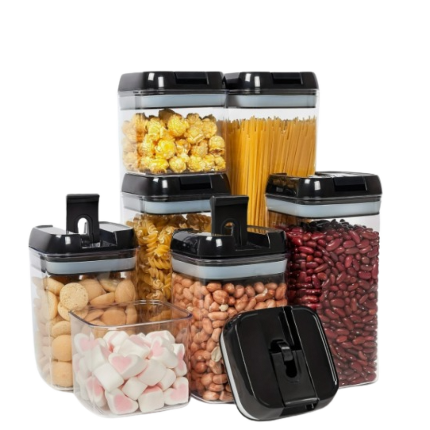 Kit De 7 Organizadores Herméticos De Cocina Para Alimentos