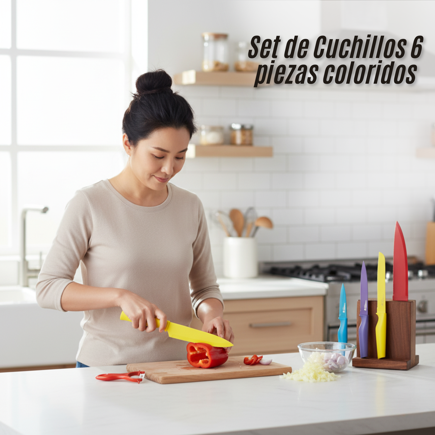 Set de Cuchillos 6 piezas coloridos