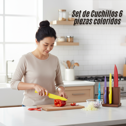 Set de Cuchillos 6 piezas coloridos