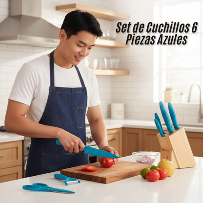 Set de Cuchillos 6 Piezas Azules