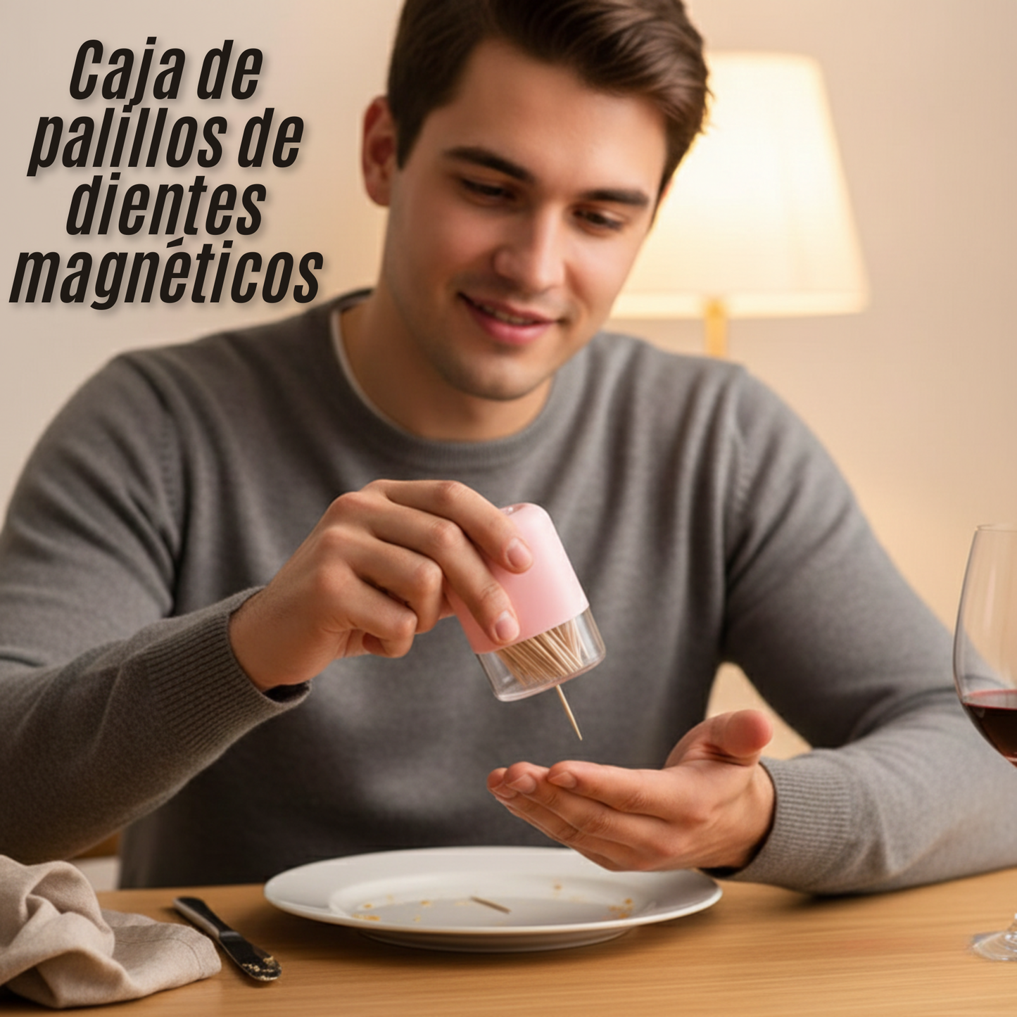Caja de palillos de dientes magnéticos