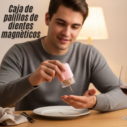 Caja de palillos de dientes magnéticos