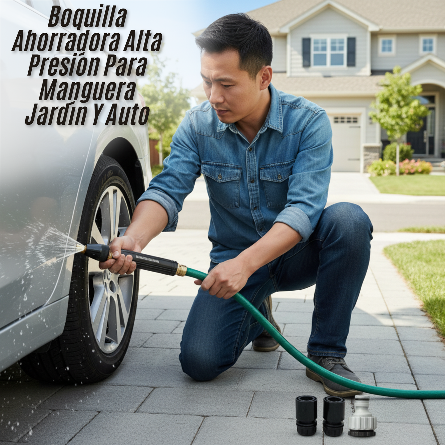 Boquilla Ahorradora Alta Presión Para Manguera Jardín Y Auto