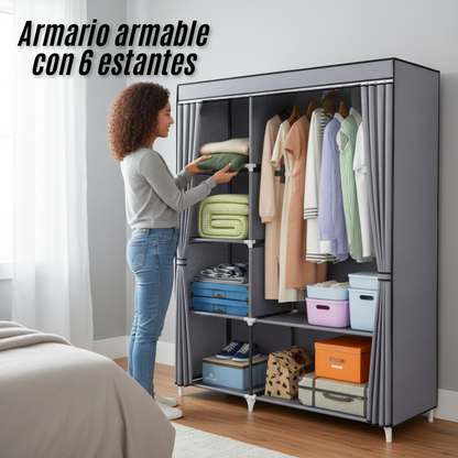 Armario armable con 6 estantes