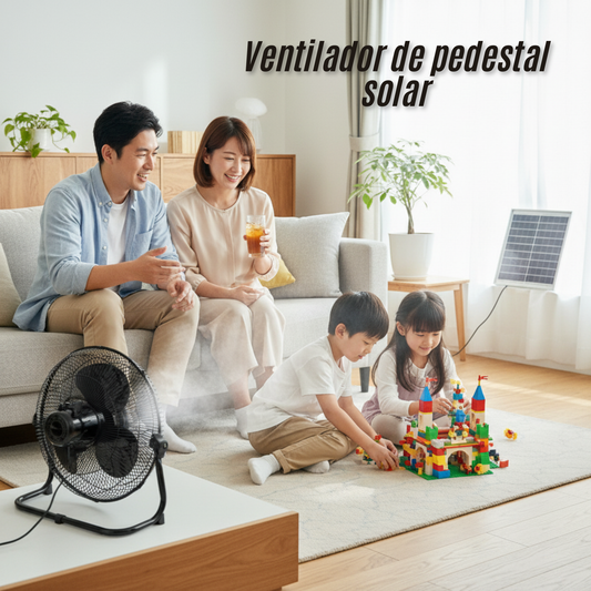 Ventilador de pedestal solar