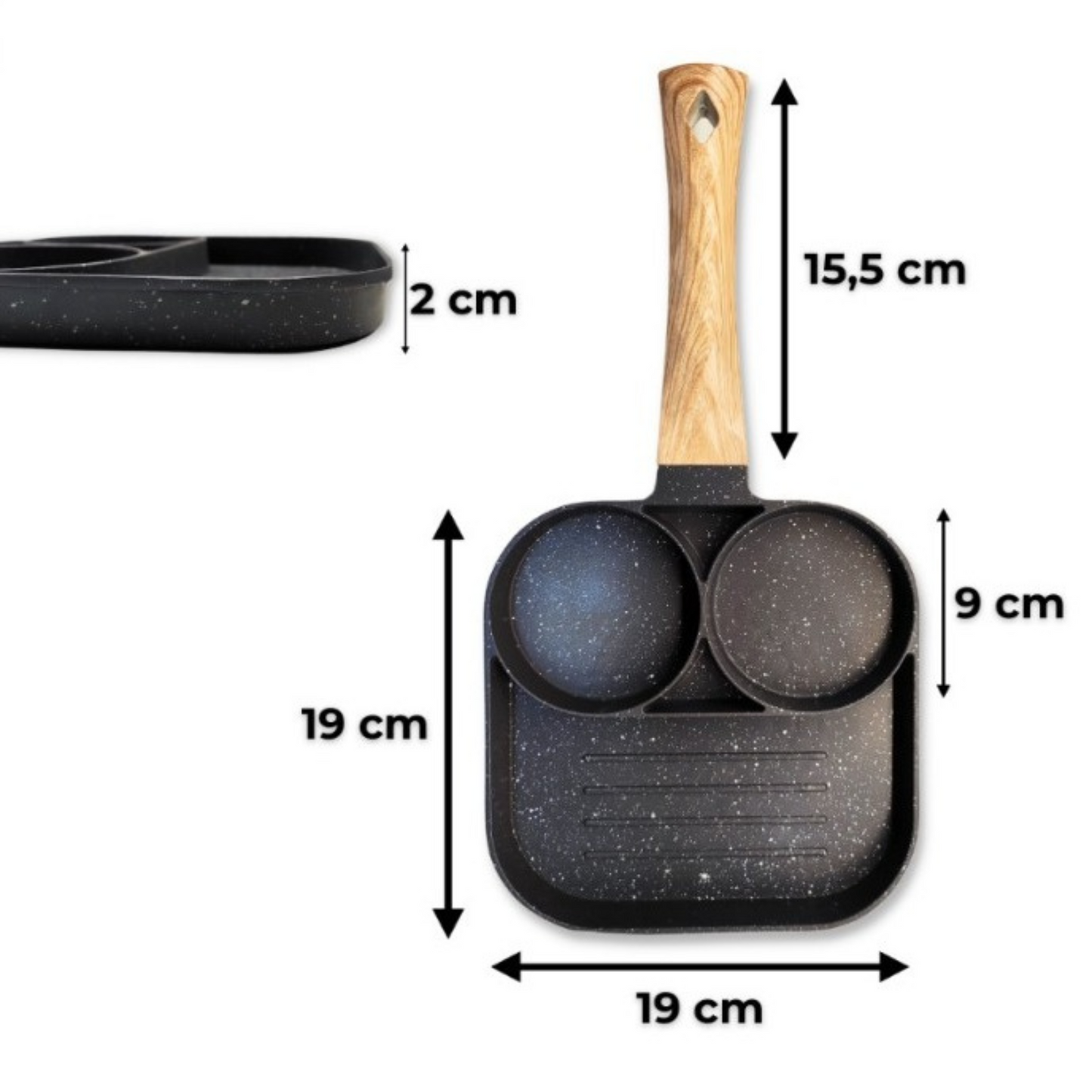 Mini Sartén Antiadherente 3 En 1