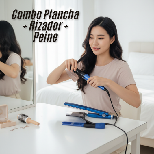 Combo Plancha + Rizador + Peine