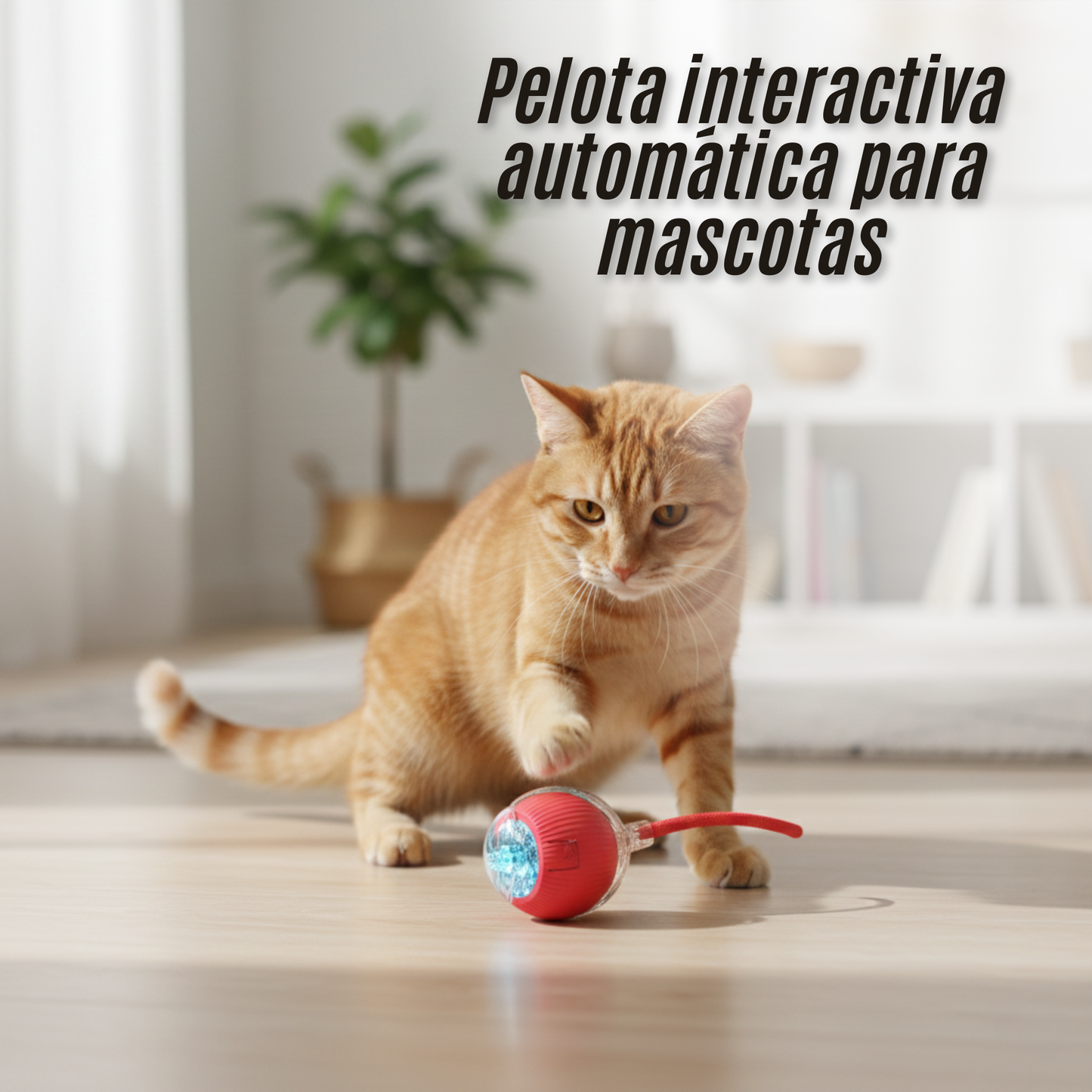 Pelota interactiva automática para mascotas