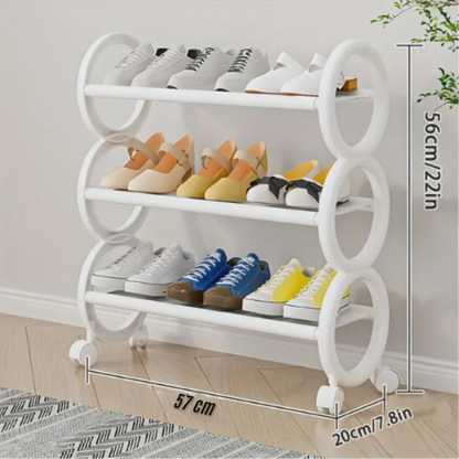 Estante de 3 Niveles Para Zapatos Con Ruedas