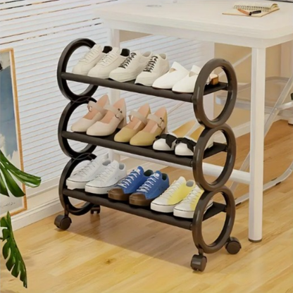 Estante de 3 Niveles Para Zapatos Con Ruedas
