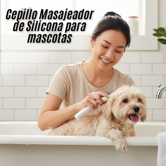 Cepillo Masajeador de Silicona para mascotas