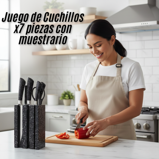 Juego de Cuchillos x7 piezas con muestrario