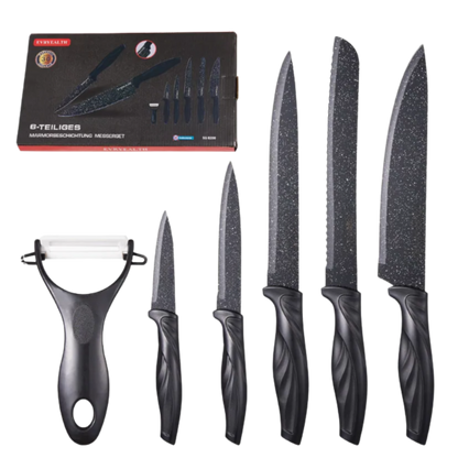 Set de cuchillos x6 piezas Negros