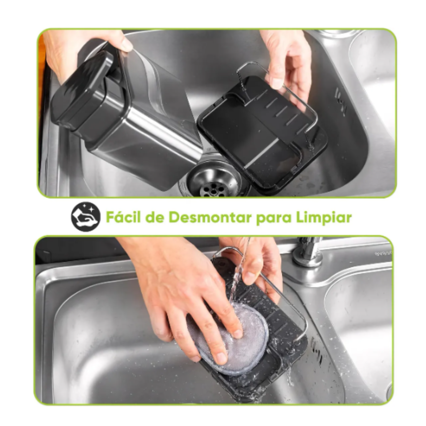 Dispensador De Jabón Con Soporte Para Esponja 3 en 1