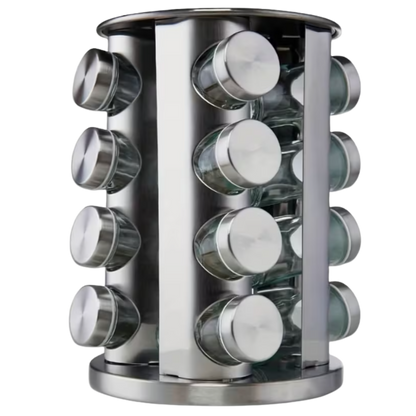 Organizador de Especias de Acero Inoxidable de 16 piezas