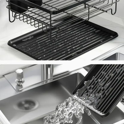 Escurridor de loza de 2 niveles