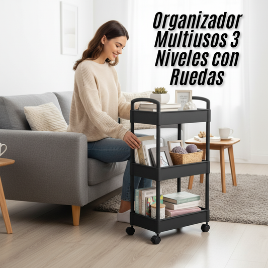 Organizador Multiusos 3 Niveles con Ruedas