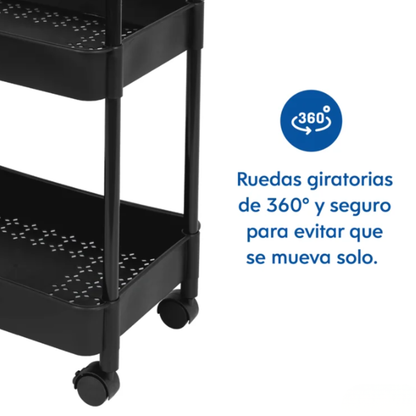 Organizador Multiusos 3 Niveles con Ruedas