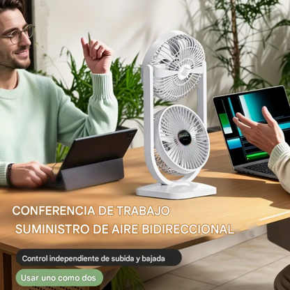 Ventilador de escritorio de doble cabeza portátil