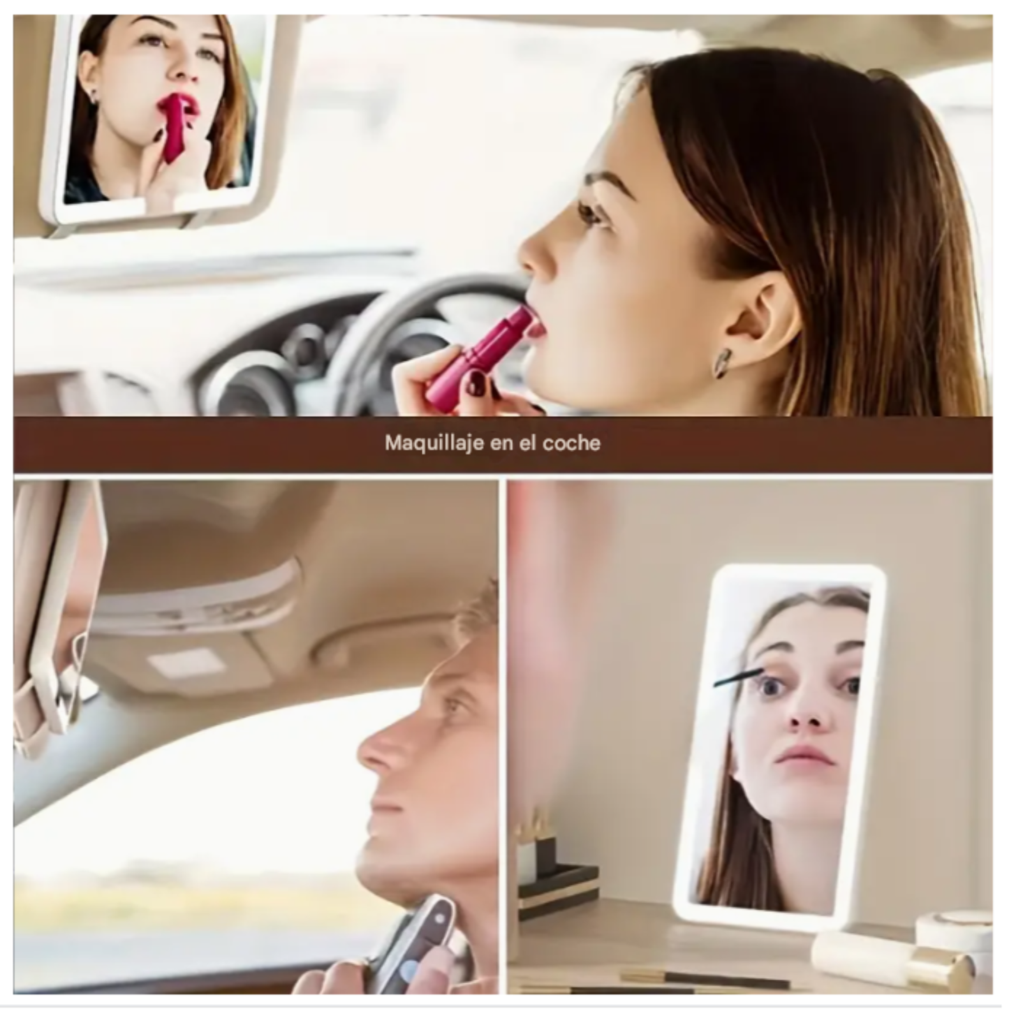 Espejo de Maquillaje LED Práctico