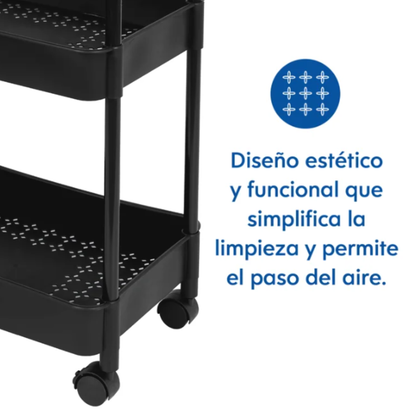 Organizador Multiusos 3 Niveles con Ruedas
