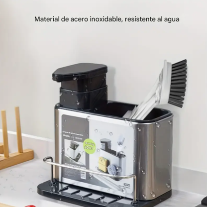 Dispensador De Jabón Con Soporte Para Esponja 3 en 1