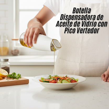 Botella Dispensadora de Aceite de Vidrio con Pico Vertedor