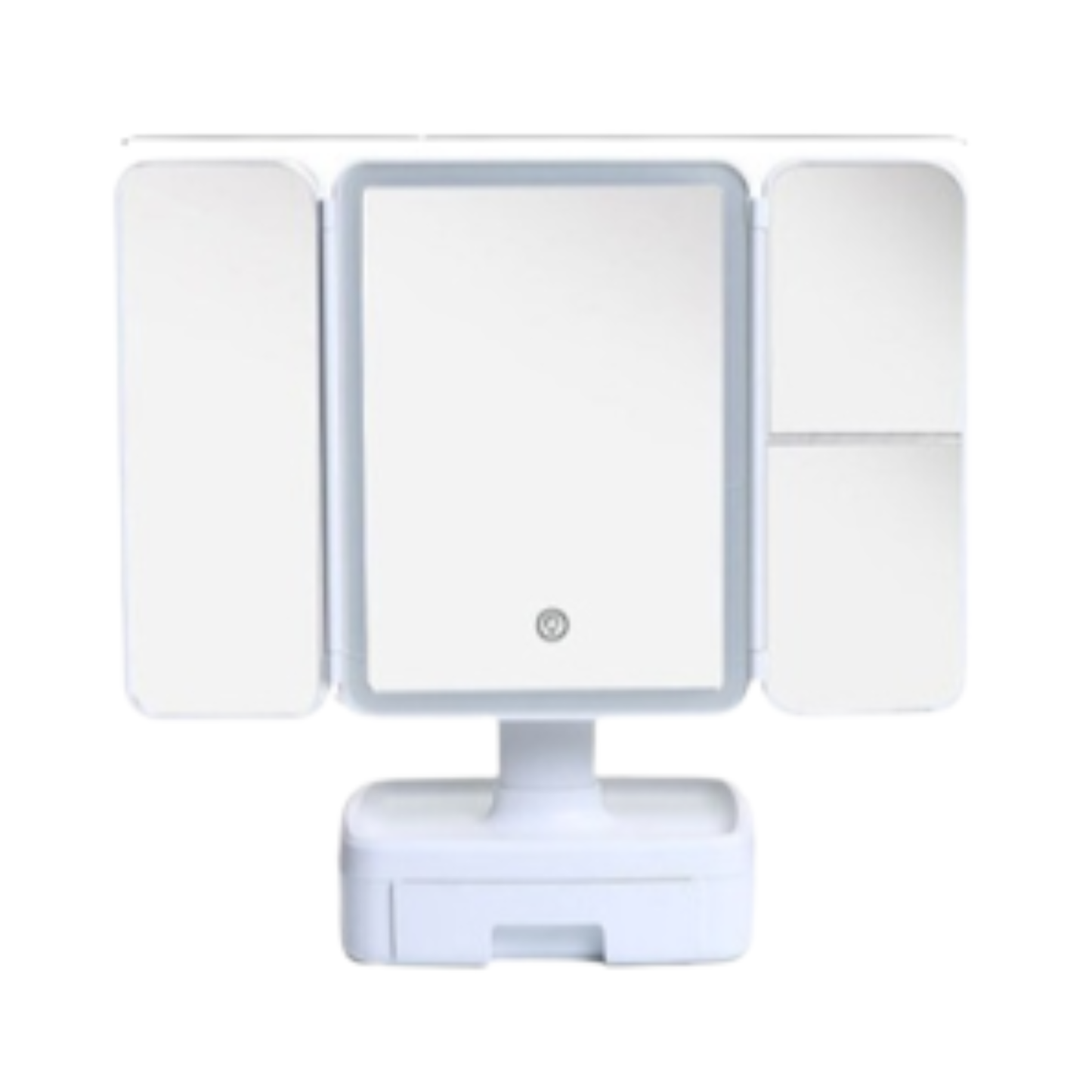 Espejo de tocador LED plegable con mini gaveta