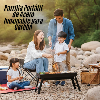 Parrilla Portátil de Acero Inoxidable para Carbón