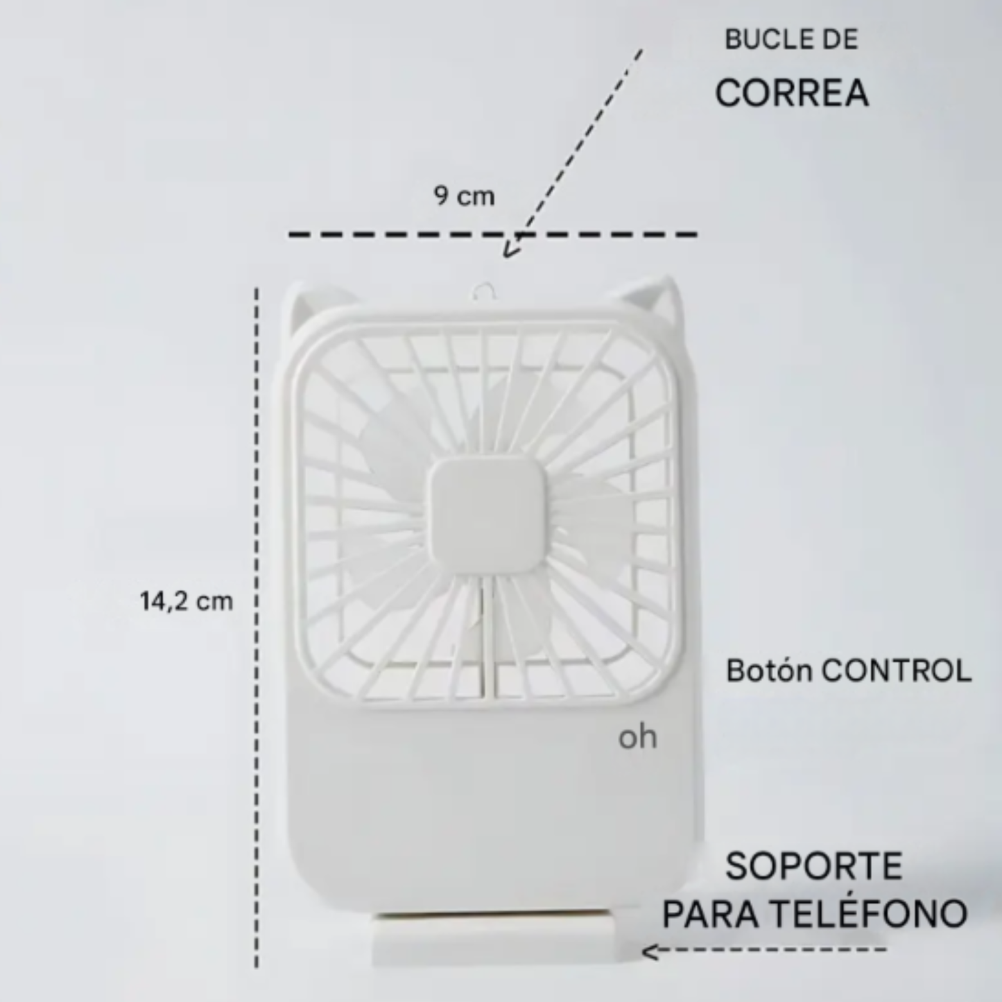 Ventilador portátil Mini con soporte para celular