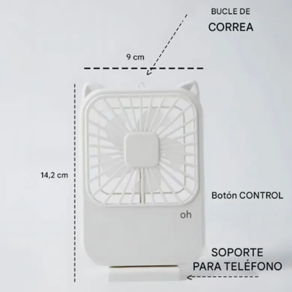 Ventilador portátil Mini con soporte para celular