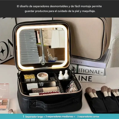 Maletín de Maquillaje con Espejo y luz led