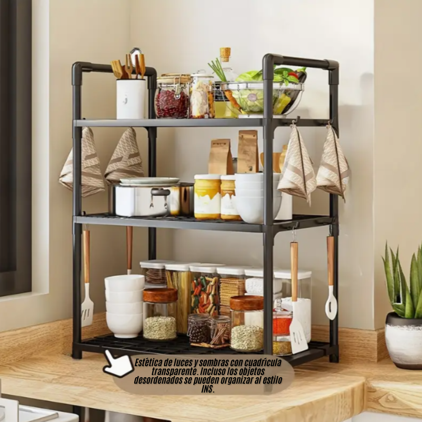 Estante para cocina de 3 niveles
