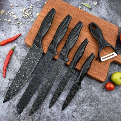 Set de cuchillos x6 piezas Negros
