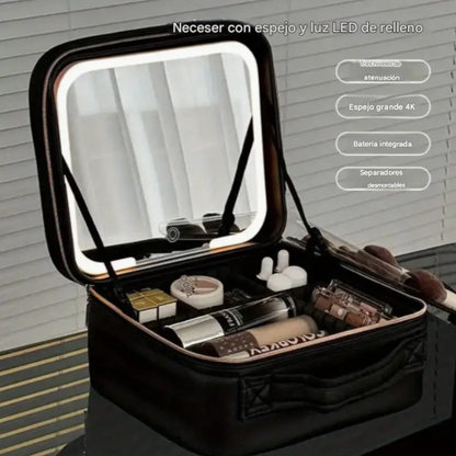 Maletín de Maquillaje con Espejo y luz led