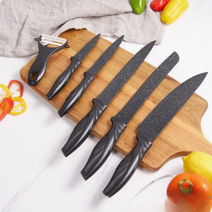 Set de cuchillos x6 piezas Negros
