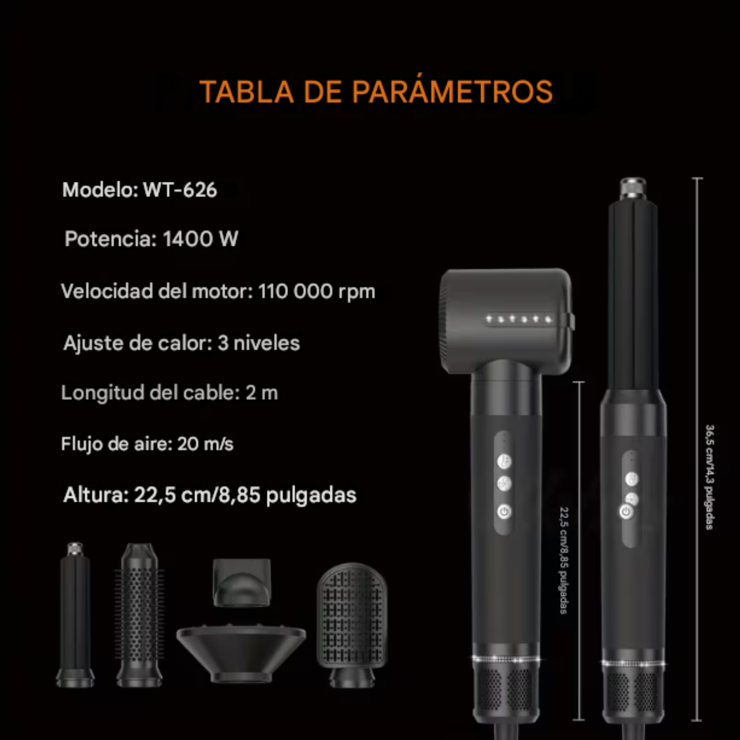Secador para cabello 7 en 1