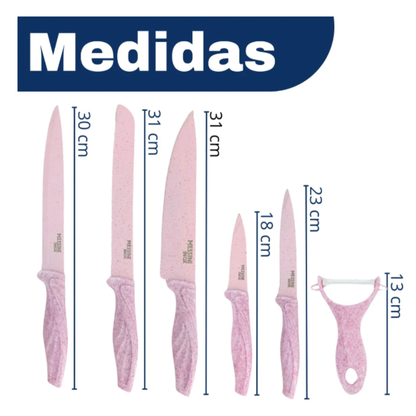 Set de Cuchillos x6 piezas Rosados
