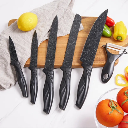 Set de cuchillos x6 piezas Negros