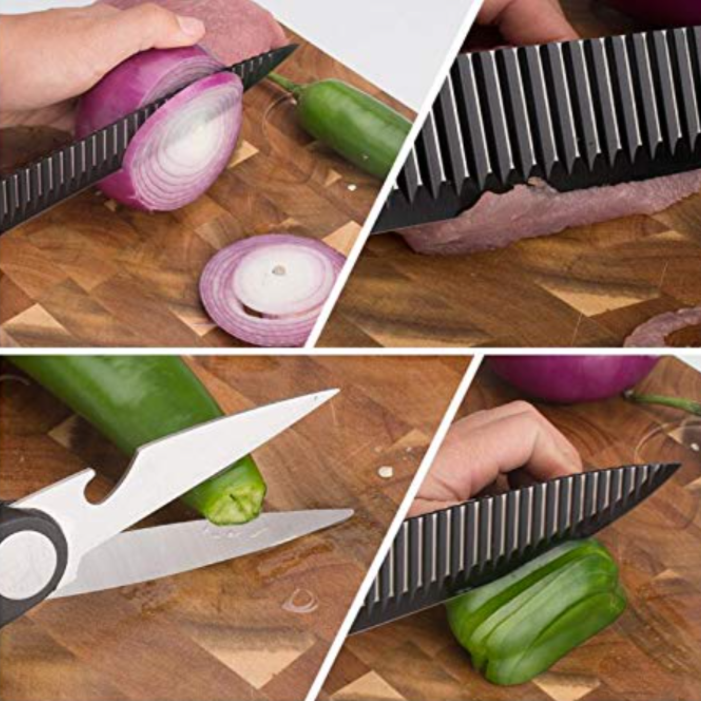 Set Cuchillos x6  Negros con Diseño