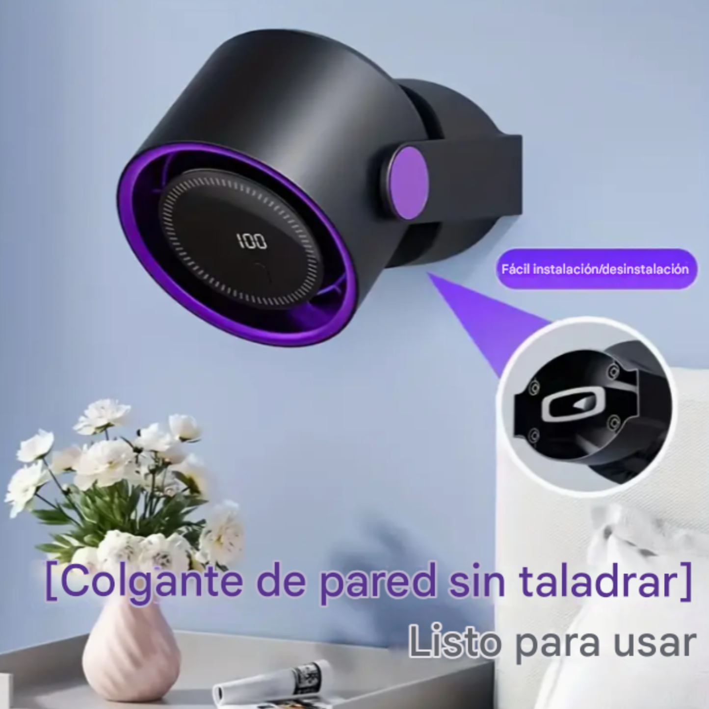 Ventilador de escritorio portátil con pantalla digital